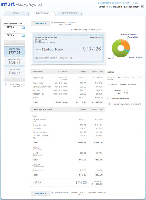 quickbooks workforce view my paycheck