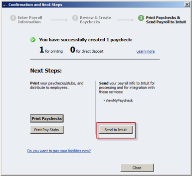 how to not send paychecks quickbooks payroll service