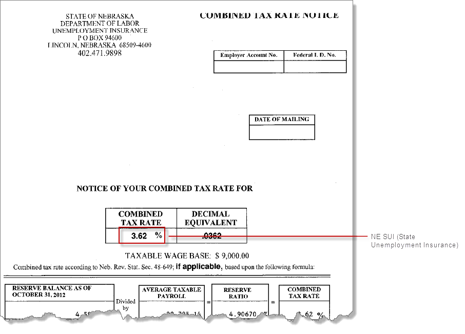 Sample state tax notices